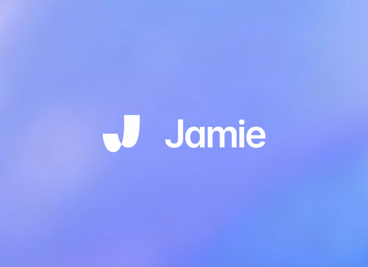 The Jamie wordmark on a soft purple gradient
