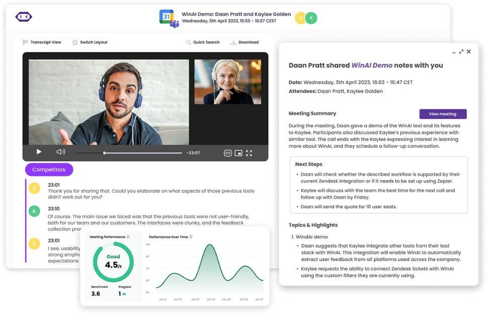MeetGeek dashboard